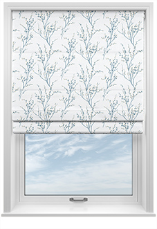Laura Ashley Pussy Willow, Off White/Seaspray - Roman Blind